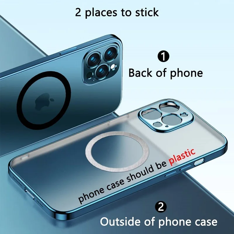 2Pack for Magsafe Magnetic Plate Ring Universal Metal Sticker Support Wireless Charger Metal Plate Sheet for Magnet Car Holder