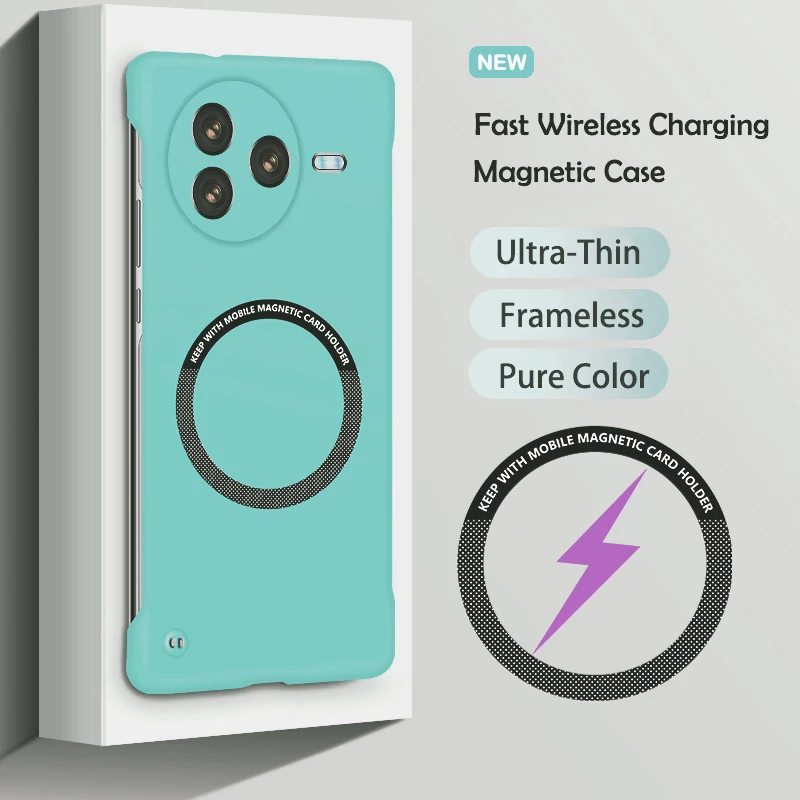 Luxury Ultra Slim Magnetic Frameless Solid Color Phone Case for Xiaomi Poco F7 Ultra F6 F5 F4 F3 X7 X6 Pro Shockproof Cover