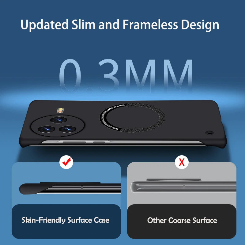 Luxury Ultra Slim Magnetic Frameless Solid Color Phone Case for Xiaomi Poco F7 Ultra F6 F5 F4 F3 X7 X6 Pro Shockproof Cover