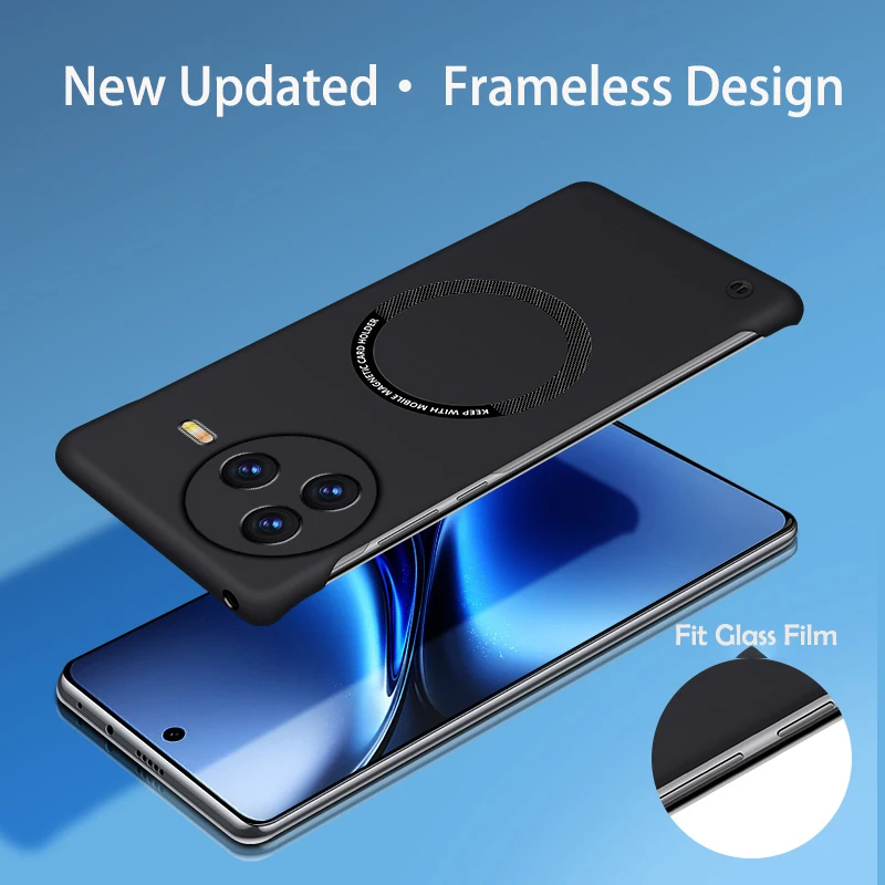 Luxury Ultra Slim Magnetic Frameless Solid Color Phone Case for Xiaomi Poco F7 Ultra F6 F5 F4 F3 X7 X6 Pro Shockproof Cover
