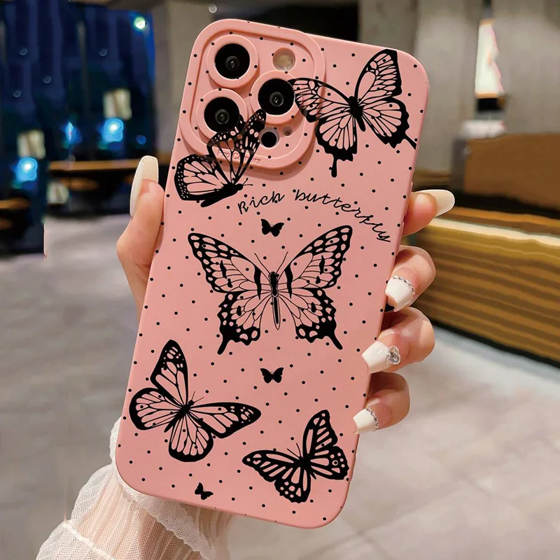 Luxury Romantic Watercolor Butterfly Flower Case For Xiaomi Redmi Note 14 13 12 Pro Plus 12S 11S 11 10 Redmi 13 12 14C 13C Cover