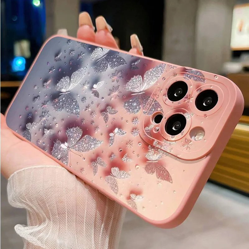 Luxury Romantic Watercolor Butterfly Flower Case For Xiaomi Redmi Note 14 13 12 Pro Plus 12S 11S 11 10 Redmi 13 12 14C 13C Cover