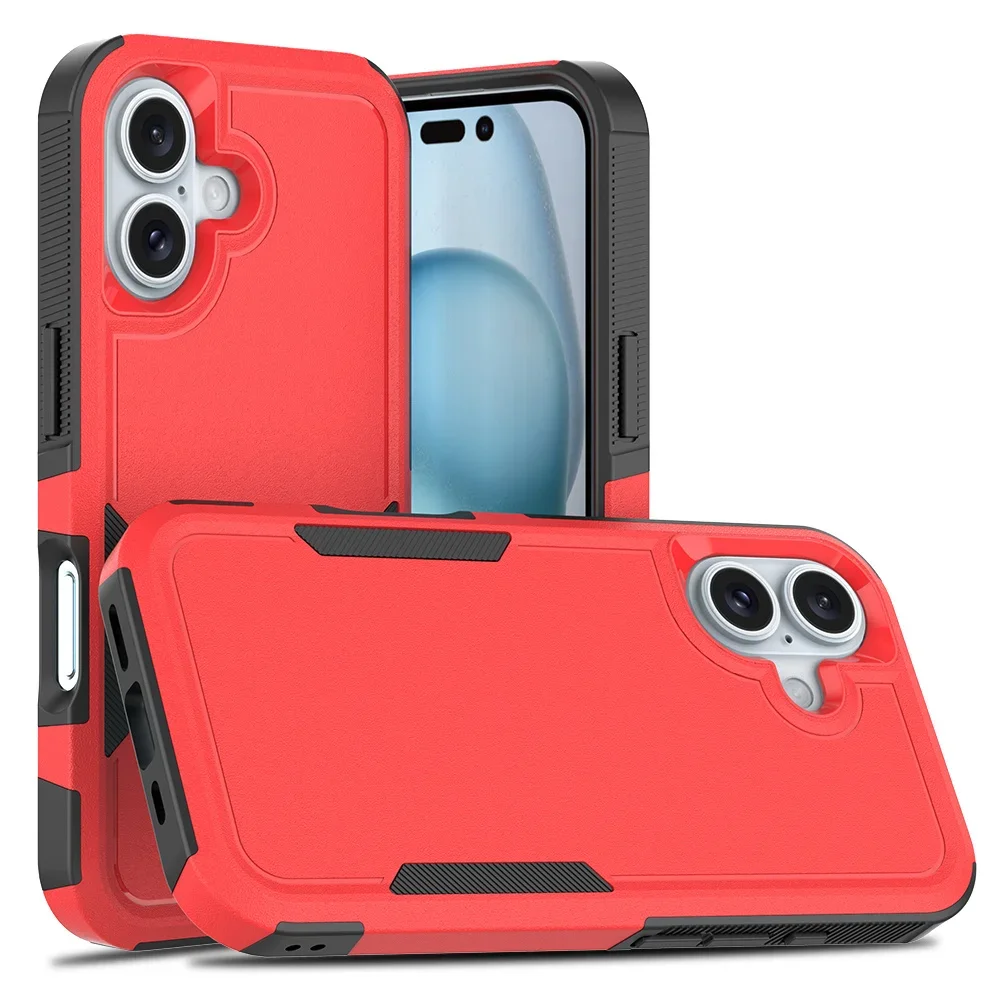 Shockproof Two-Layer Protection Phone Case For iPhone 16 15 14 13 12 11 Pro Max X S XR Luxury Contrasting Armour Anti-Drop Cover