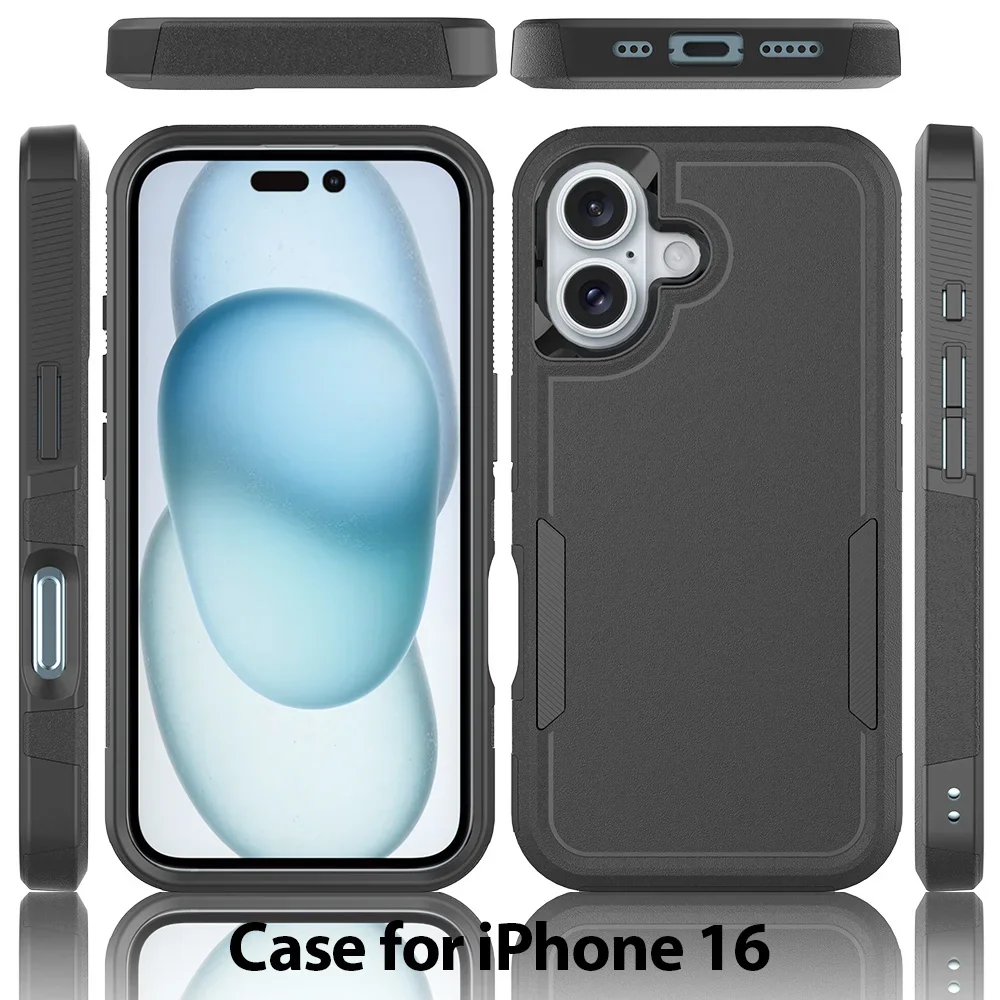 Shockproof Two-Layer Protection Phone Case For iPhone 16 15 14 13 12 11 Pro Max X S XR Luxury Contrasting Armour Anti-Drop Cover
