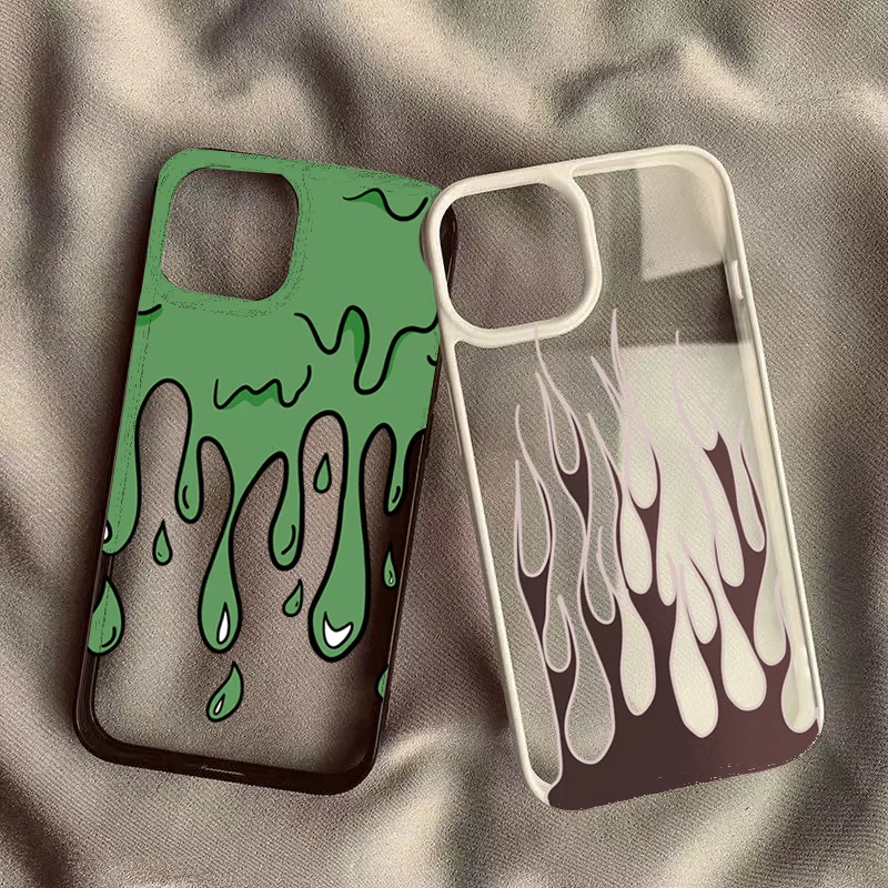 Trendy Flame Dripping Pattern Phone Case For iPhone 17 Air 16 15 14 13 12 11 Pro Max Plus 17 16 Pro 16 15 Plus Protective Cover