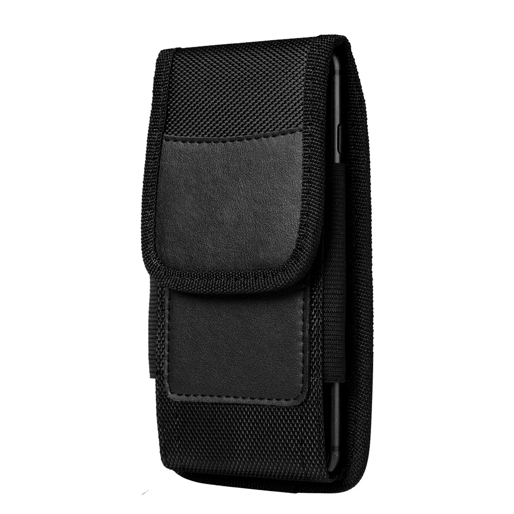 Vertical Nylon Cell Phone Belt Clip Holster Pouch Buckle Wallet Card Holder Case Cover For iPhone Samsung Xiaomi Phone Waist Bag