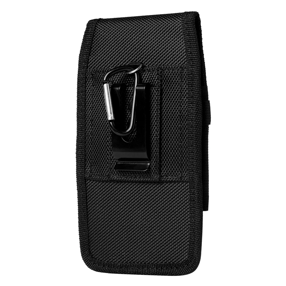 Vertical Nylon Cell Phone Belt Clip Holster Pouch Buckle Wallet Card Holder Case Cover For iPhone Samsung Xiaomi Phone Waist Bag
