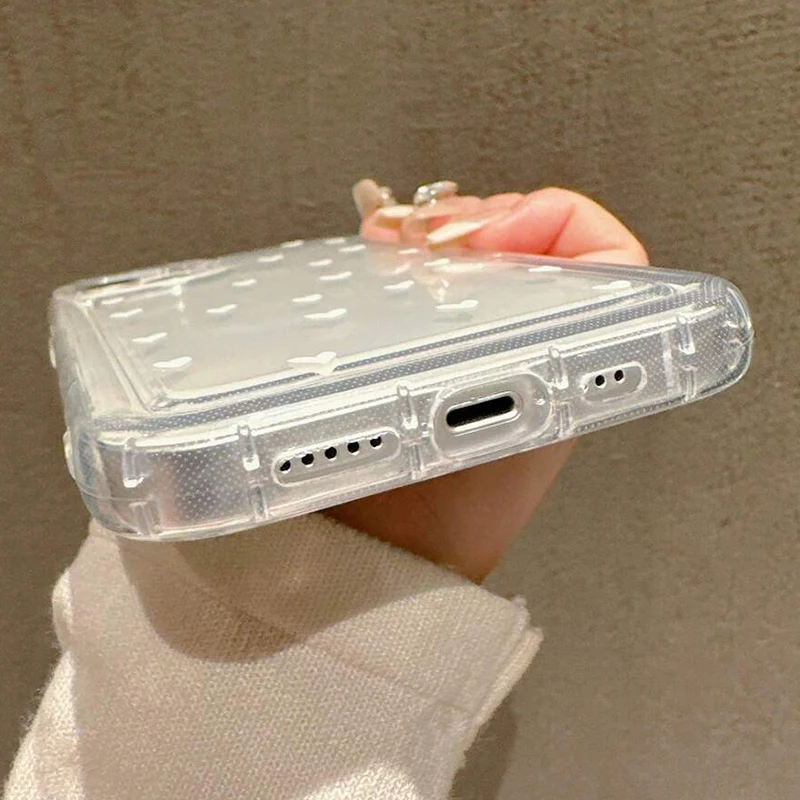 White Small Love Transparent Phone Case For IPhone 18 17 Air 16 14 13 12 11 Pro Max Plus Cover For IPhone 16E 15 Pro Cases
