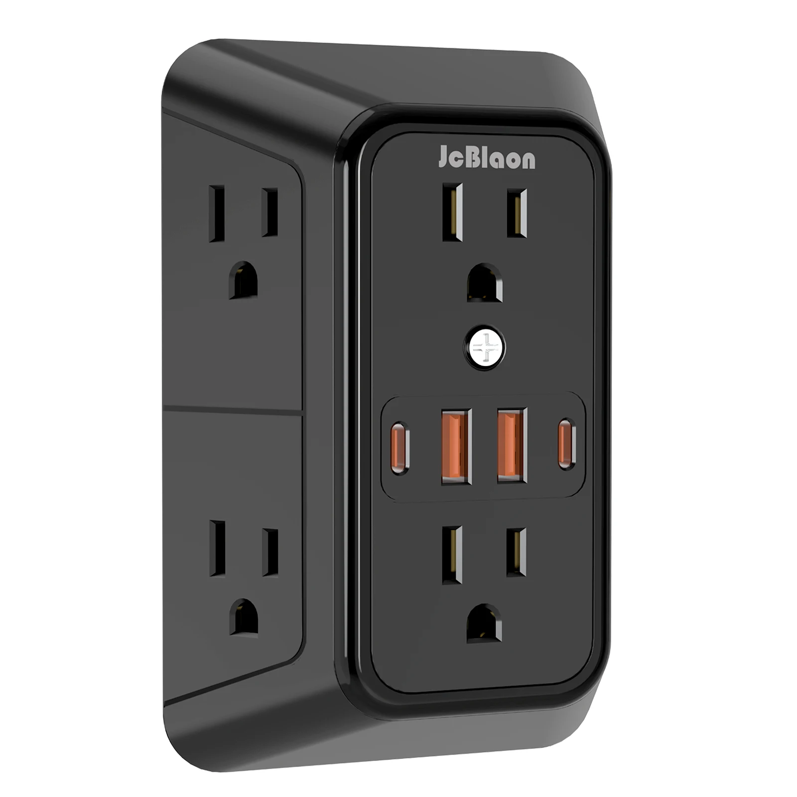 Power Strip with 6 AC Wide Outlets 2 USB Ports 2 Type-C Sockets , Multi-socket Wall Plug Adapter Power Expander Quick Charge
