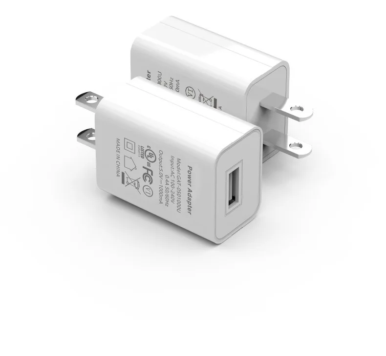 US Adapter 5V 2A 1A Fast Charging UL Plug One USB Port Phone Charging Wall Charger Travel in USA Japan Thailand Canada Colombia