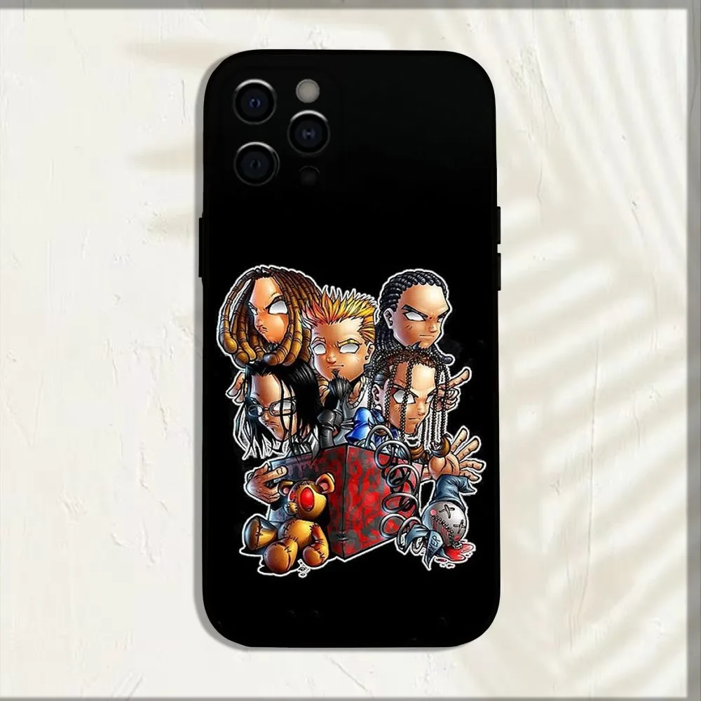 K-Korn Rock Band Phone Case For iPhone 16,15,14,13,12,11,Pro,X,XS,Max,XR,Plus,Mini Soft Black Cover