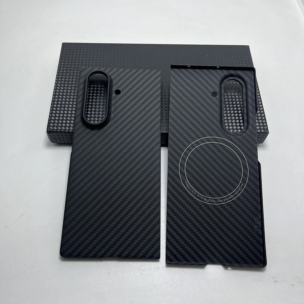 Real Carbon Case For Magsafe Magnetic For Samsung Galaxy Z Fold 7 back cover Ultra Thin Lens protection Aramid Fiber Carbon case