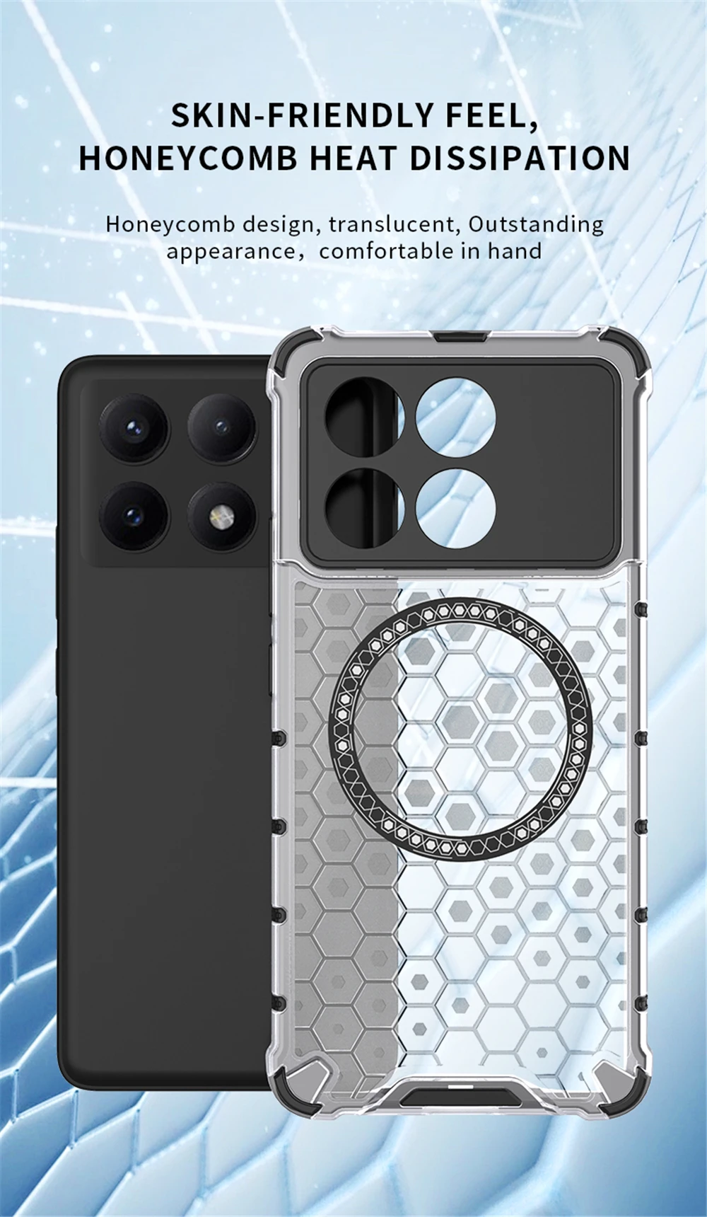 Magnetic Ring Transparent Phone Case For Xiaomi Poco F5 F6 X6 Pro X6Pro Shockproof Clear Full Coverage Cases Cover