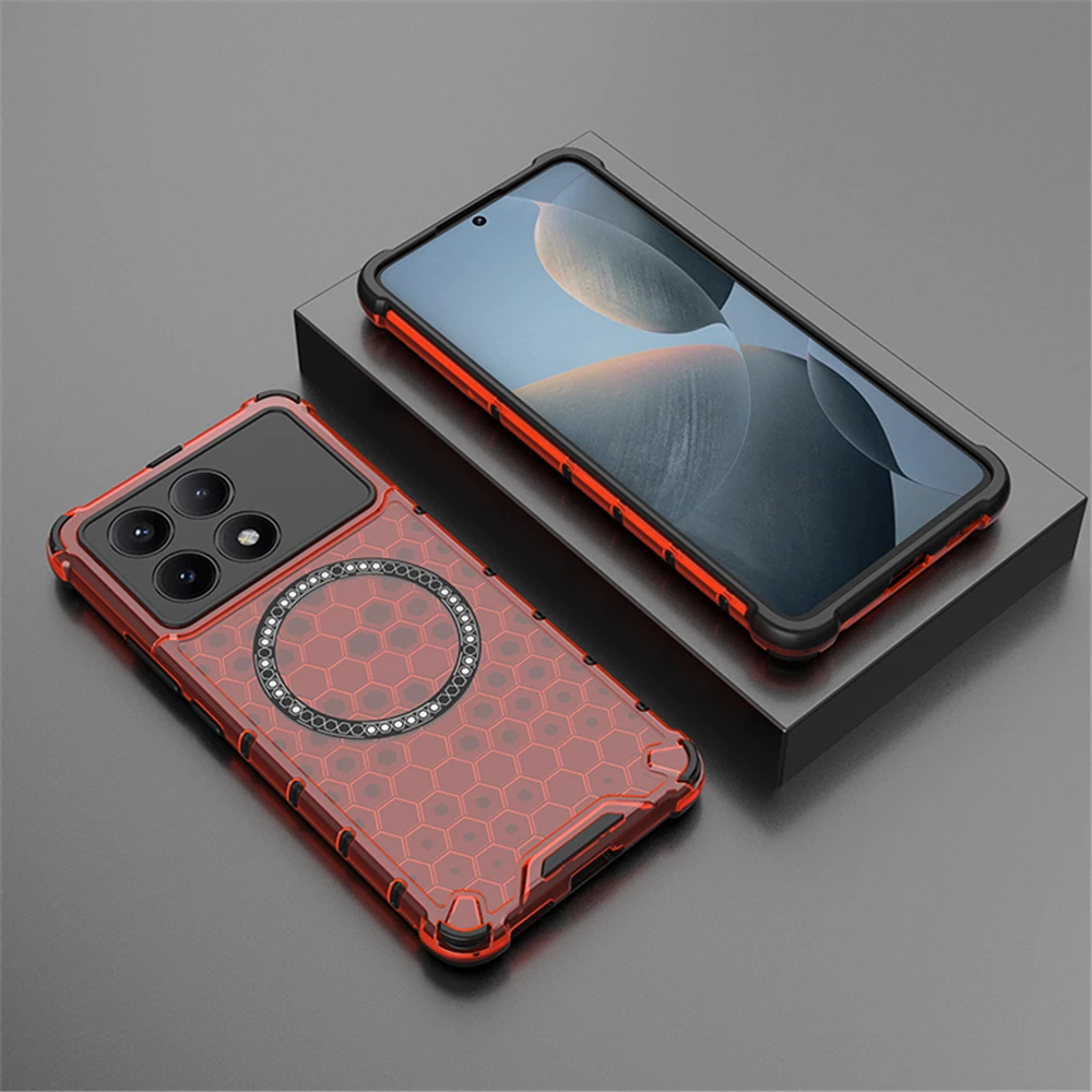 Magnetic Ring Transparent Phone Case For Xiaomi Poco F5 F6 X6 Pro X6Pro Shockproof Clear Full Coverage Cases Cover