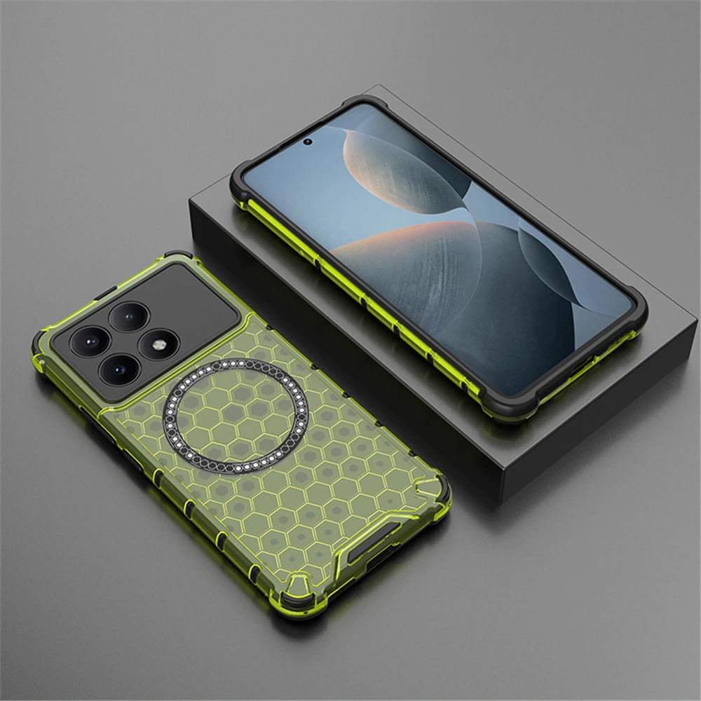 Magnetic Ring Transparent Phone Case For Xiaomi Poco F5 F6 X6 Pro X6Pro Shockproof Clear Full Coverage Cases Cover