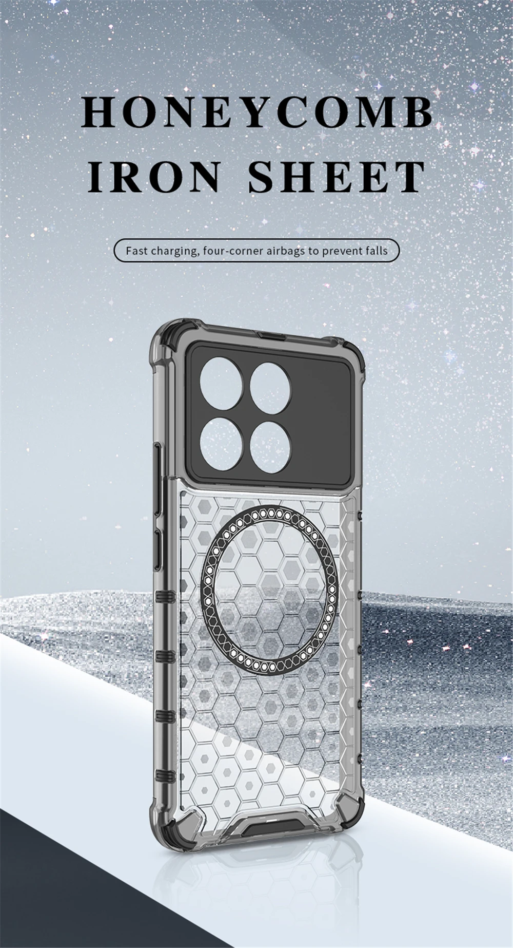 Magnetic Ring Transparent Phone Case For Xiaomi Poco F5 F6 X6 Pro X6Pro Shockproof Clear Full Coverage Cases Cover