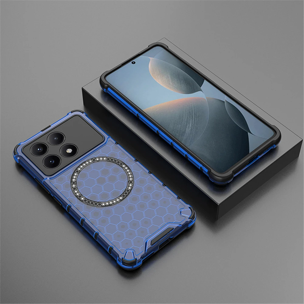 Magnetic Ring Transparent Phone Case For Xiaomi Poco F5 F6 X6 Pro X6Pro Shockproof Clear Full Coverage Cases Cover