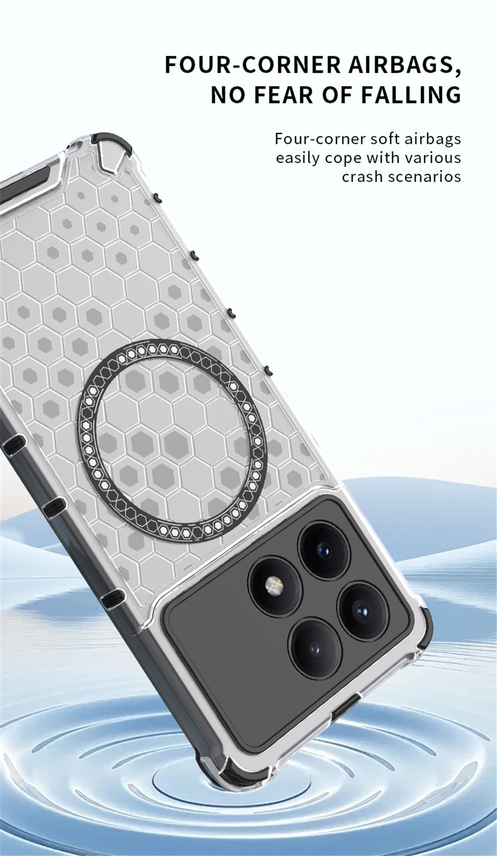 Magnetic Ring Transparent Phone Case For Xiaomi Poco F5 F6 X6 Pro X6Pro Shockproof Clear Full Coverage Cases Cover