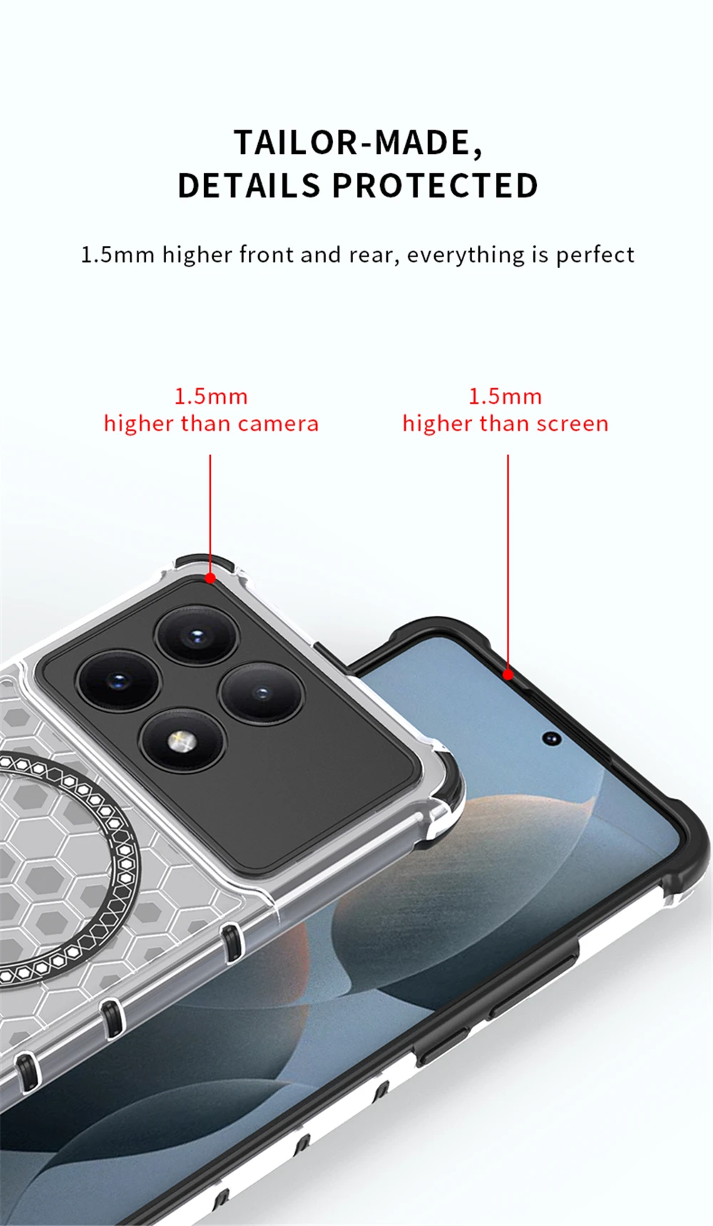Magnetic Ring Transparent Phone Case For Xiaomi Poco F5 F6 X6 Pro X6Pro Shockproof Clear Full Coverage Cases Cover