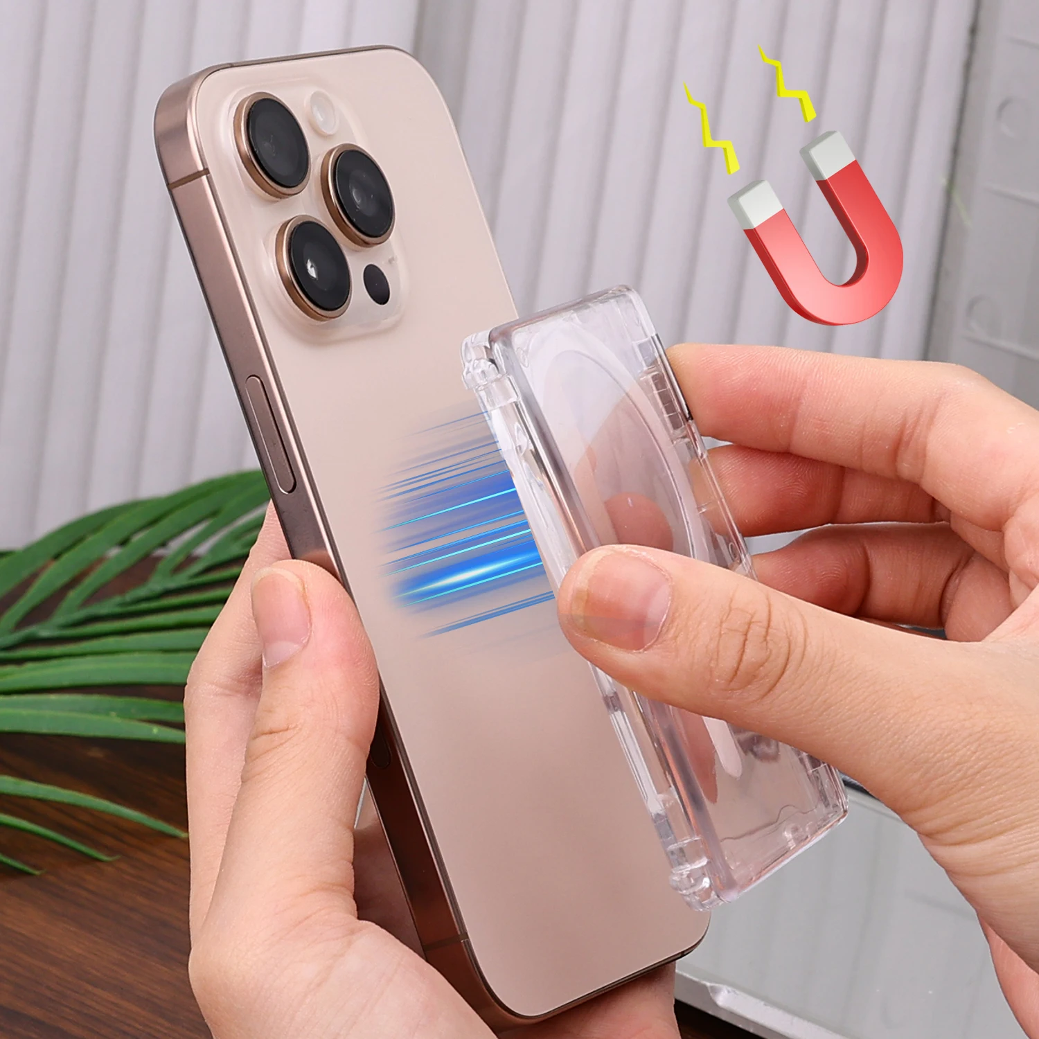 Magnetic Transparent Wallet Card Holder For Magsafe Photo Case Magnet Socket Card Slots Cover Sleeve For iPhone 17 Samsung Mi