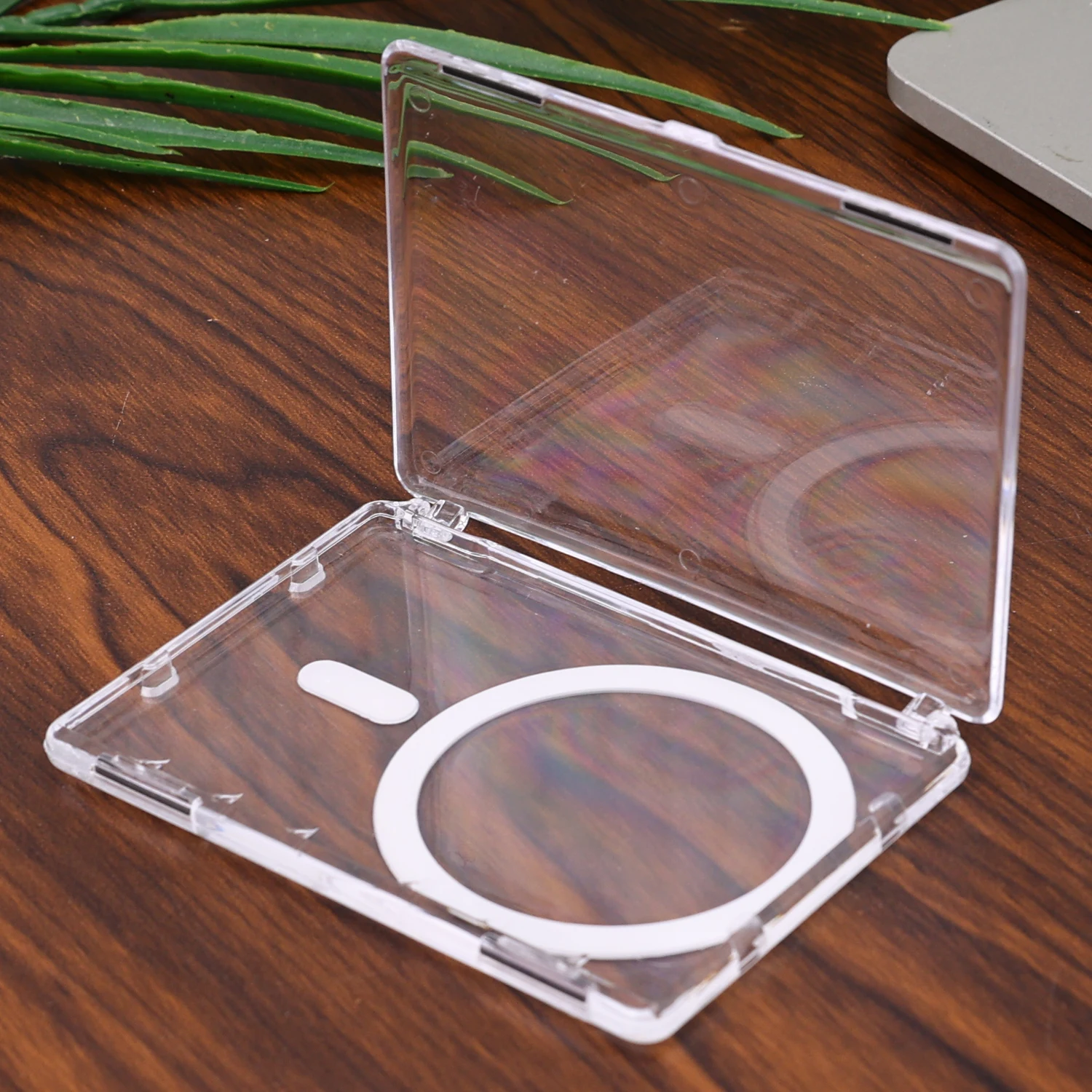 Magnetic Transparent Wallet Card Holder For Magsafe Photo Case Magnet Socket Card Slots Cover Sleeve For iPhone 17 Samsung Mi