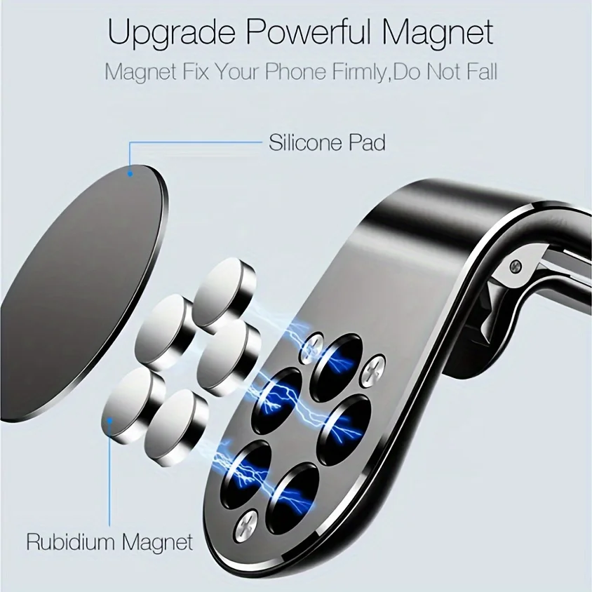 1Pc Magnet Car Mobile Phone Bracket L-shaped Car interior air Outlet Vent Bracket Magnetic Car Phone Bracket