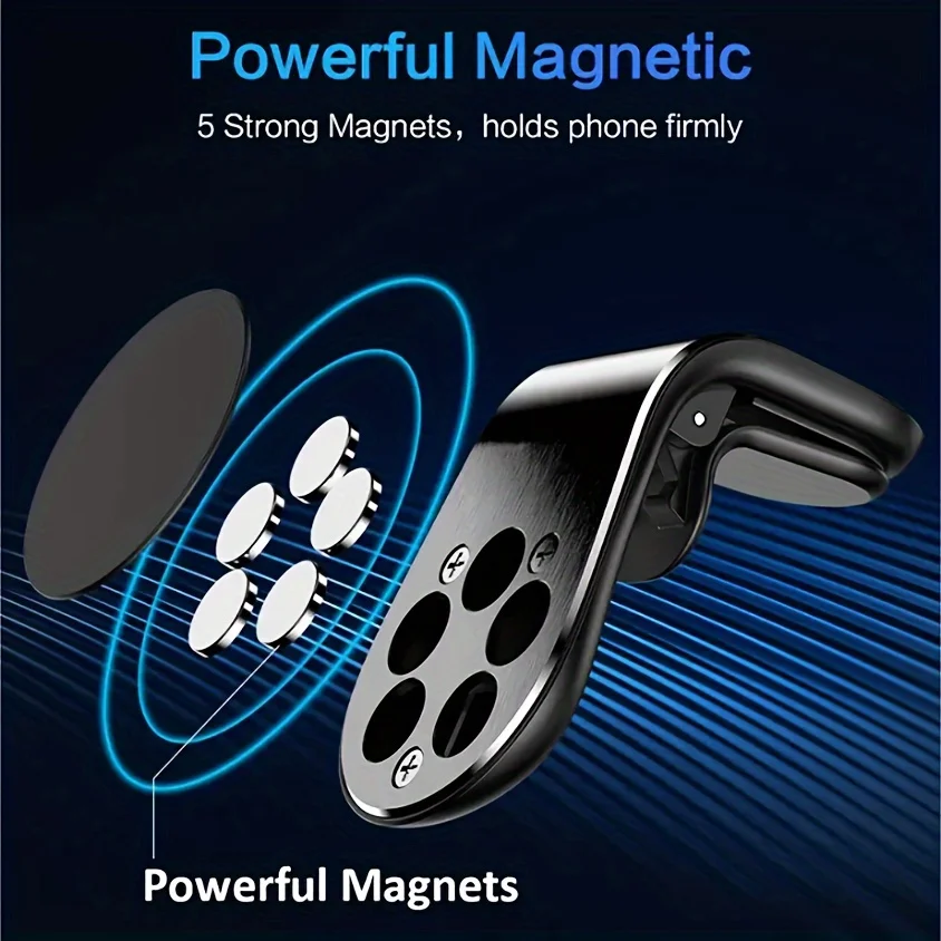 1Pc Magnet Car Mobile Phone Bracket L-shaped Car interior air Outlet Vent Bracket Magnetic Car Phone Bracket