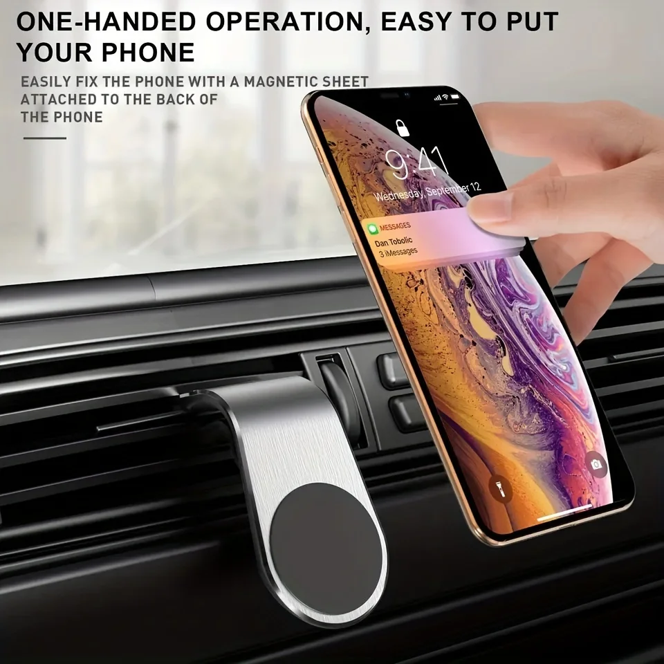 1Pc Magnet Car Mobile Phone Bracket L-shaped Car interior air Outlet Vent Bracket Magnetic Car Phone Bracket