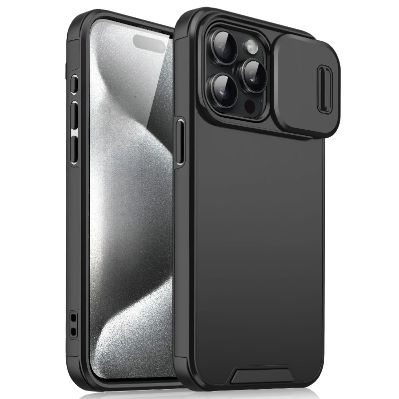 Matte Shockpoof Slide Camera Lens Protection Phone Case For Apple iPhone 17 16 Pro Max Armor Cover For Iphone16 17Pro 17Air