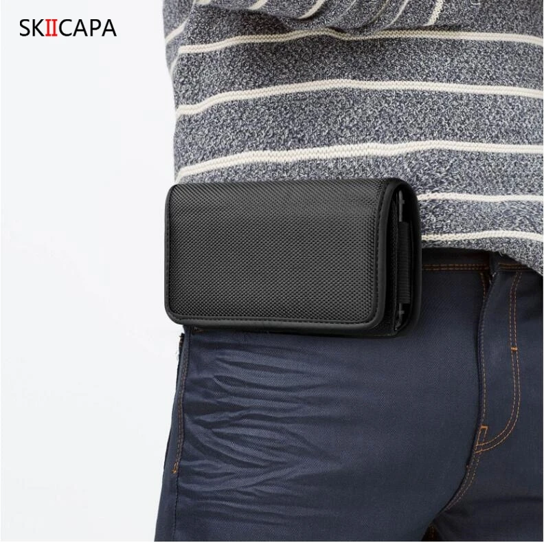 Oxford Cloth Belt Clip Holster Cover For Iphone 15 Pro Max 14 Plus 13 12 Mini 11 XR X XS Max 7 8 Plus Waist Bag Phone Pouch Case