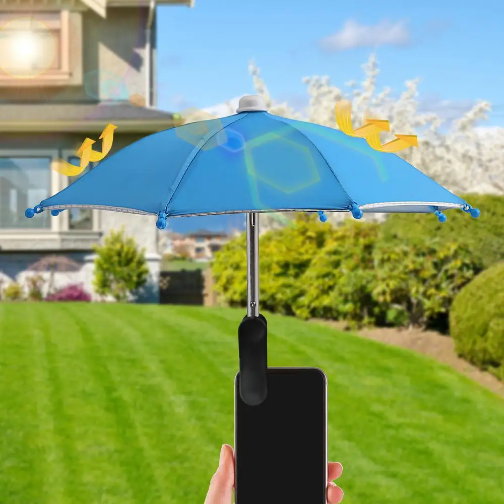 Cell Phone Umbrella Holder with Clip for Sun Shade Cell Phone Umbrella Phone Clip Outdoor Anti-Glare Sunshade Protect Your Phone
