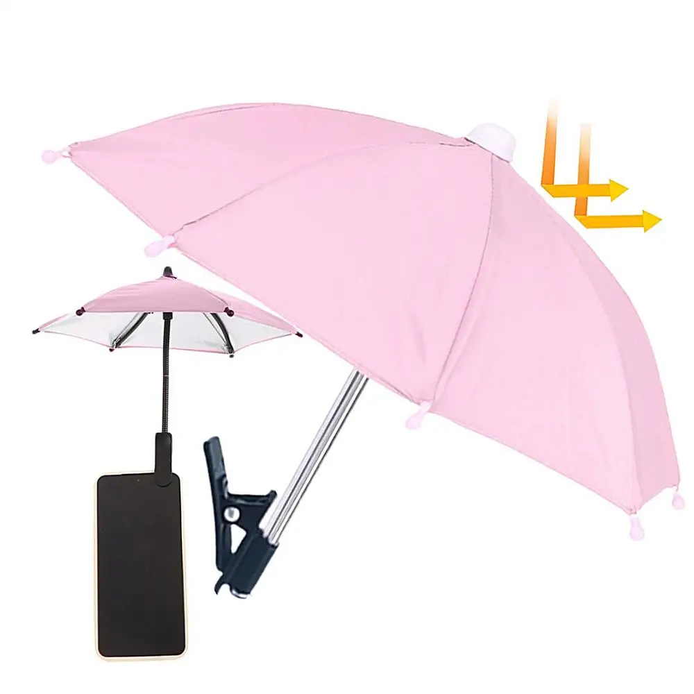Cell Phone Umbrella Holder with Clip for Sun Shade Cell Phone Umbrella Phone Clip Outdoor Anti-Glare Sunshade Protect Your Phone