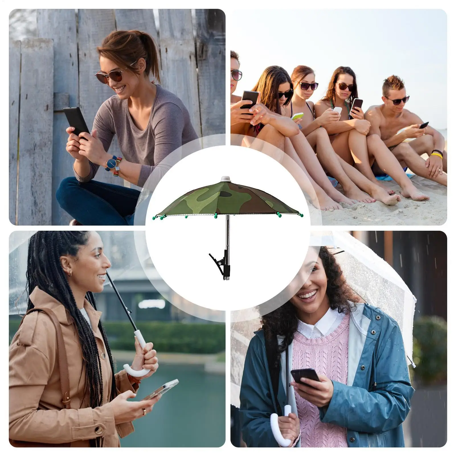 Cell Phone Umbrella Holder with Clip for Sun Shade Cell Phone Umbrella Phone Clip Outdoor Anti-Glare Sunshade Protect Your Phone