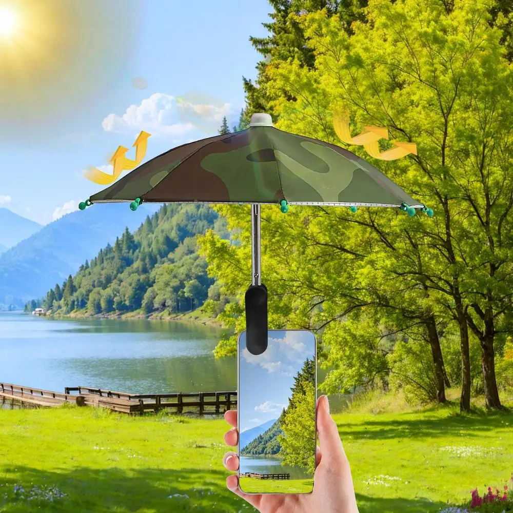 Cell Phone Umbrella Holder with Clip for Sun Shade Cell Phone Umbrella Phone Clip Outdoor Anti-Glare Sunshade Protect Your Phone