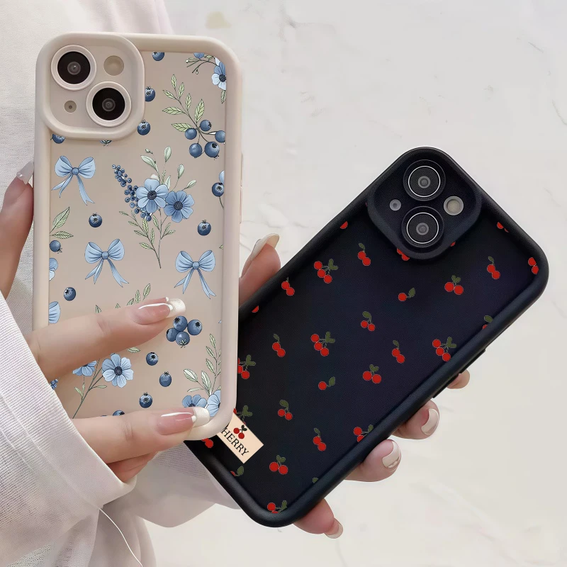 Cute Summer Fruits Strawberry Case For VIVO V70 FE V60 V50 V40 Lite Y400 Y05 V30 V29 V23 V25 Pro V30E V27E V29E V23E V25E Cover