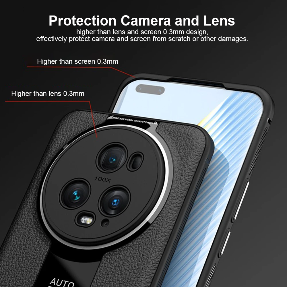 Magic6Pro Luxury Litchi Veins Silicone Phone Case For Honor Magic 6 Pro thin Painting TPU Cover Coque For Magic 6Pro Casing