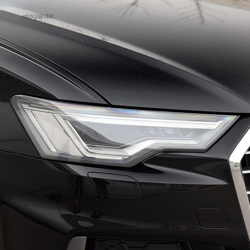 Car Headlight Protective Film Headlamp Taillight Transparent Black TPU Sticker Precut For Audi A6 S6 C8 2019 2020 Accessories