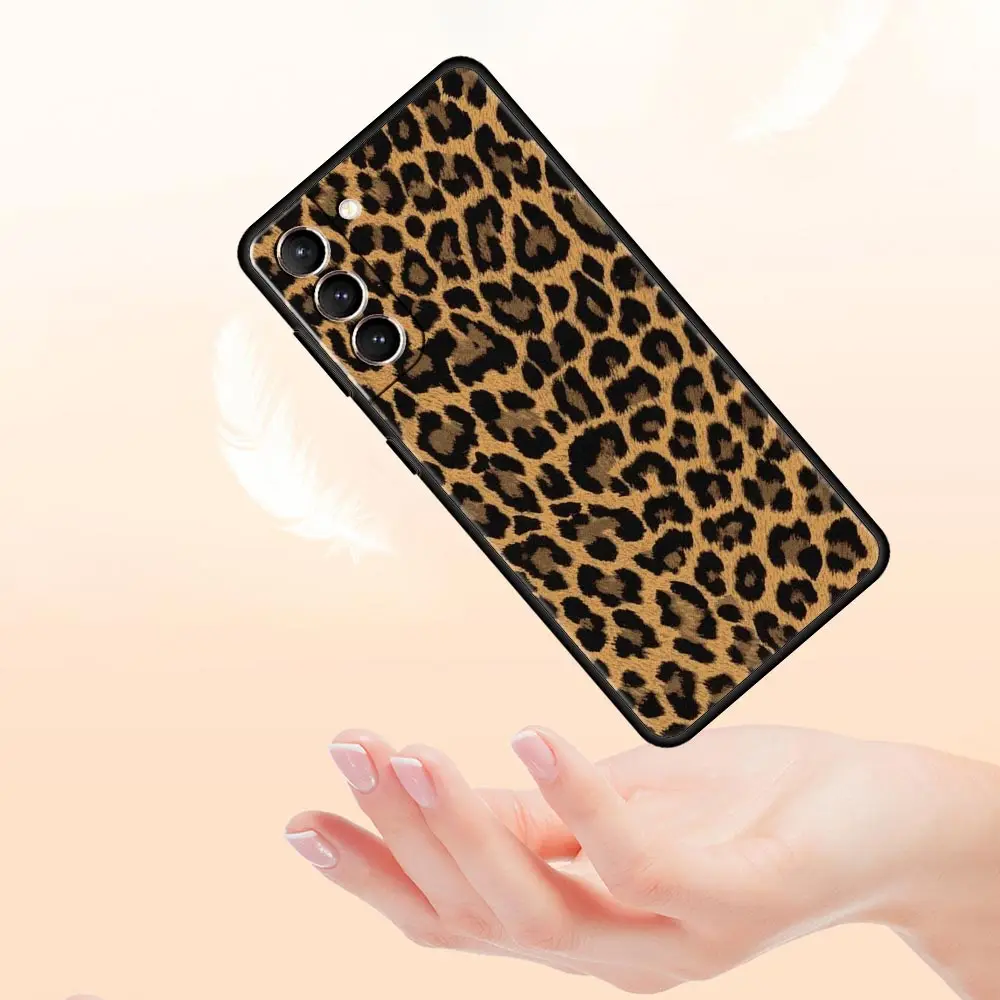 Phone Case For Samsung Galaxy S24 S23 S22 Ultra S20 S21 FE 5G S10 S9 Plus S10E S8 S7 Edge Silicone Cover Leopard Cheetah print