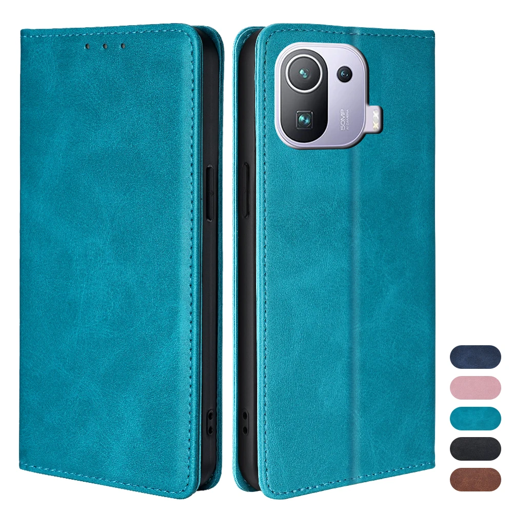 Business Magnetic Phone Case for Xiaomi 12 12S 12T 12X 11T 11X 11 Pro Ultra 11 Lite 5G NE Leather Flip Case Funda Card Slots