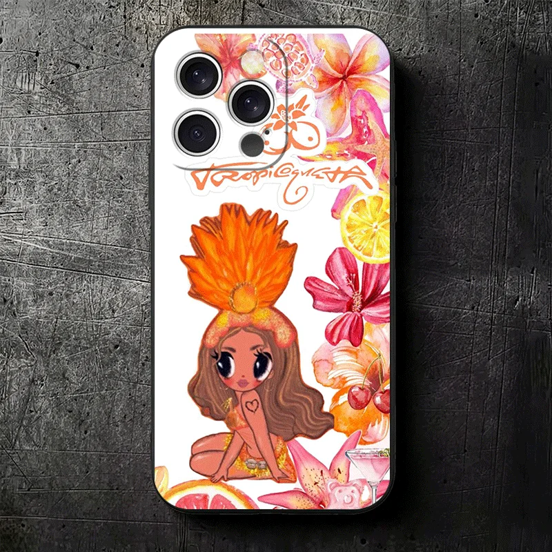 K-Karol G Tropicoqueta Soft Phone Case for iPhone 11 13 14 15 16 Pro Max 17 Air 16E 12 Mini 7 Black Fundas Back Cover
