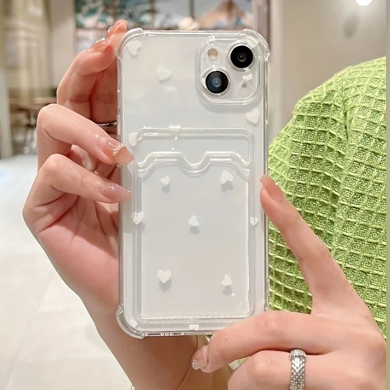 Retro Style Elegant Heart Design Phone Case For iPhone 17 16 Pro Max Cases iPhone 15 14 13 12 11 XS X 7 8 Plus Card Holder Cover