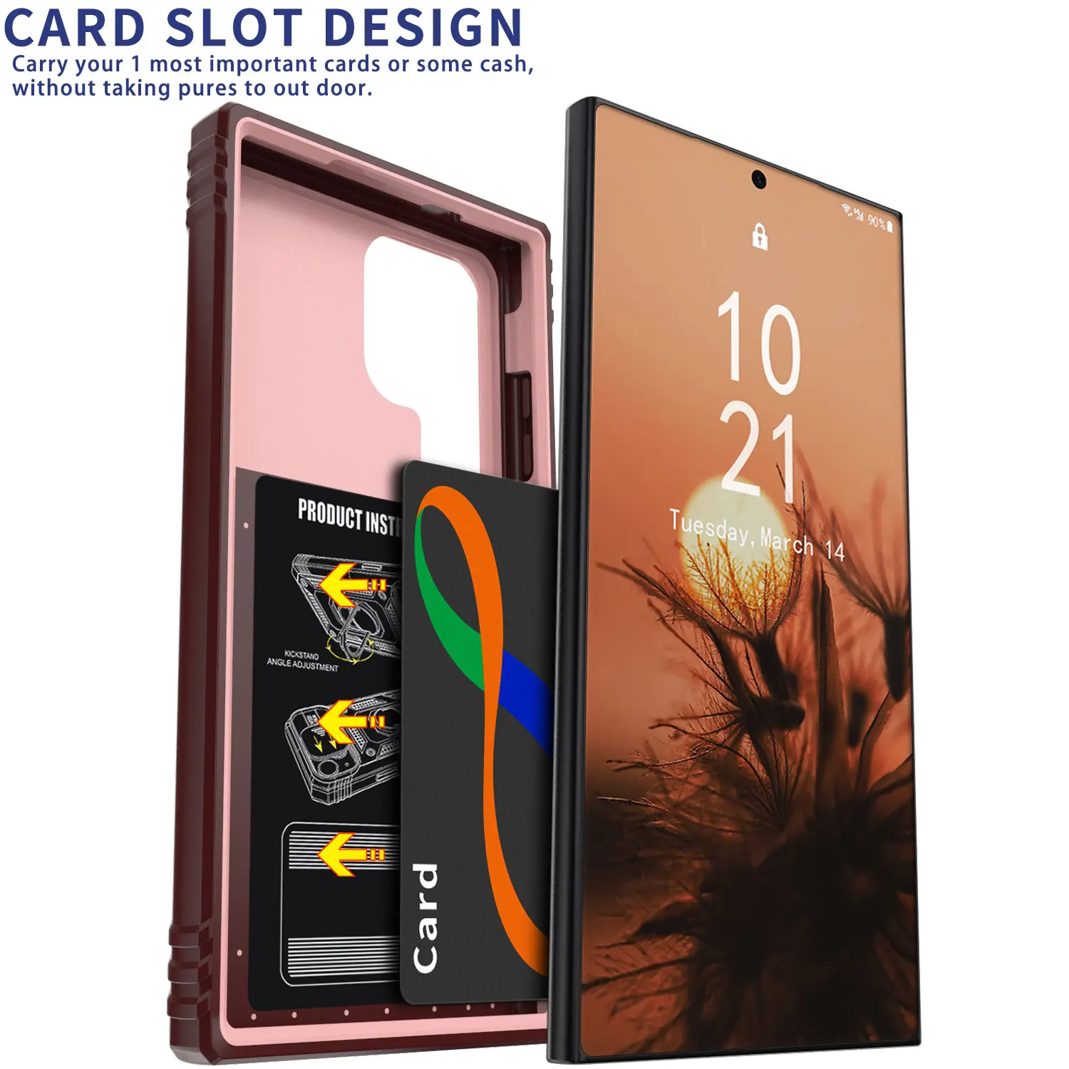 For Samsung Galaxy S23/S23+/S23 Ultra/S23 FE 5G Phone Case Hybrid Ring Kickstand Card Slot Camera Protection Hard Cover