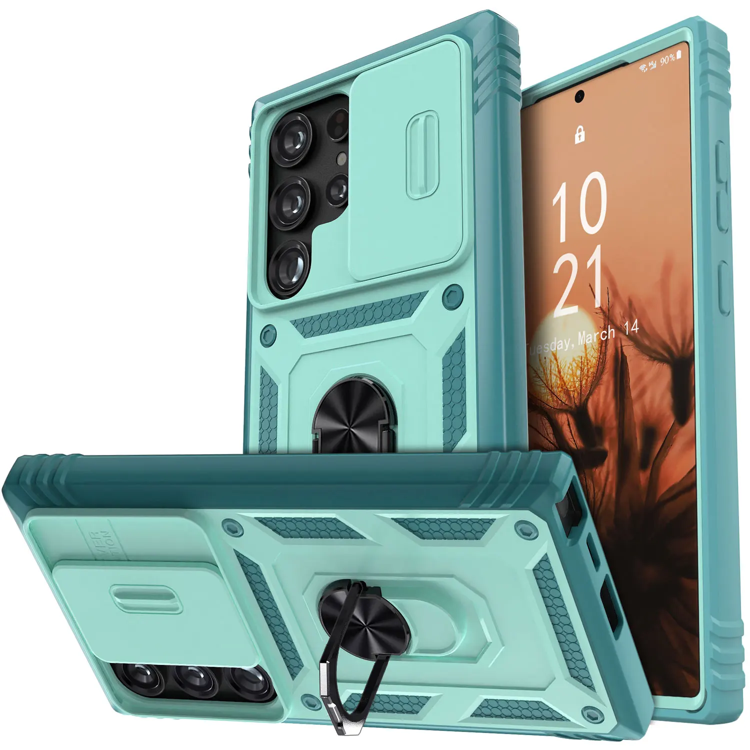 For Samsung Galaxy S23/S23+/S23 Ultra/S23 FE 5G Phone Case Hybrid Ring Kickstand Card Slot Camera Protection Hard Cover