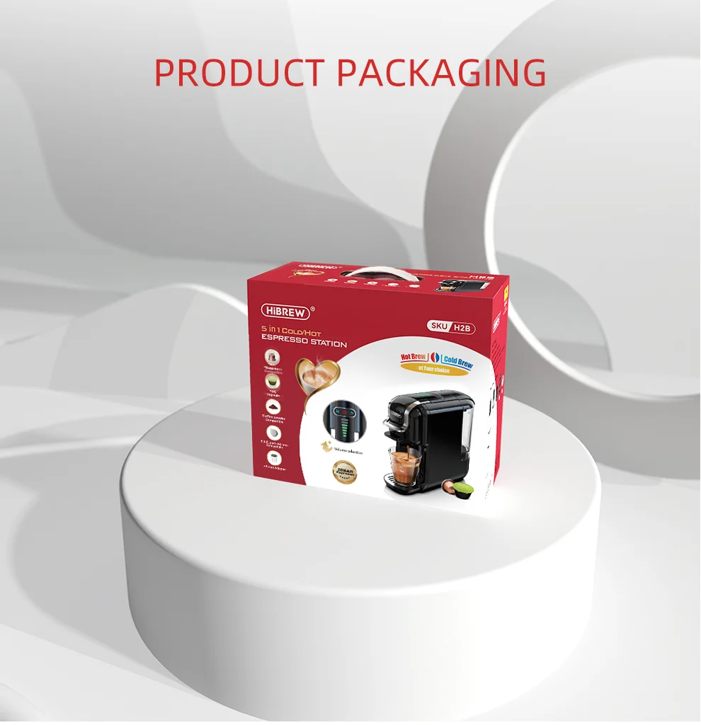 HiBREW Multiple Capsule Coffee Machine, Hot/Cold Dolce Gusto Milk Nespresso Capsule ESE Pod Ground Coffee Cafeteria 20Bar 5 in 1