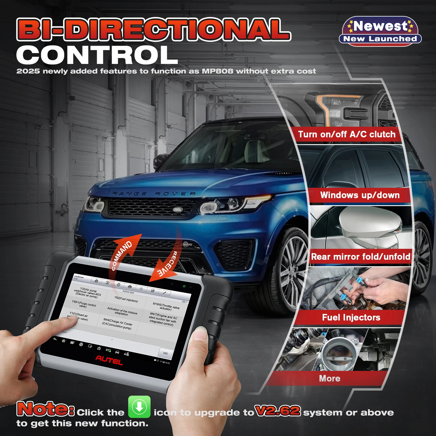 Autel MaxiCOM MK808BT PRO OBD2 Scanner Automotivo Car Diagnostic Scan Tool OBD 2 Code Reader Key Coding Active Test PK MK808S | V2.0 Bidirectional Diagnostic Tool 3000+ Active Test 28+ Reset Functions Injector Coding All Systems Scan FCA SGW OS 11