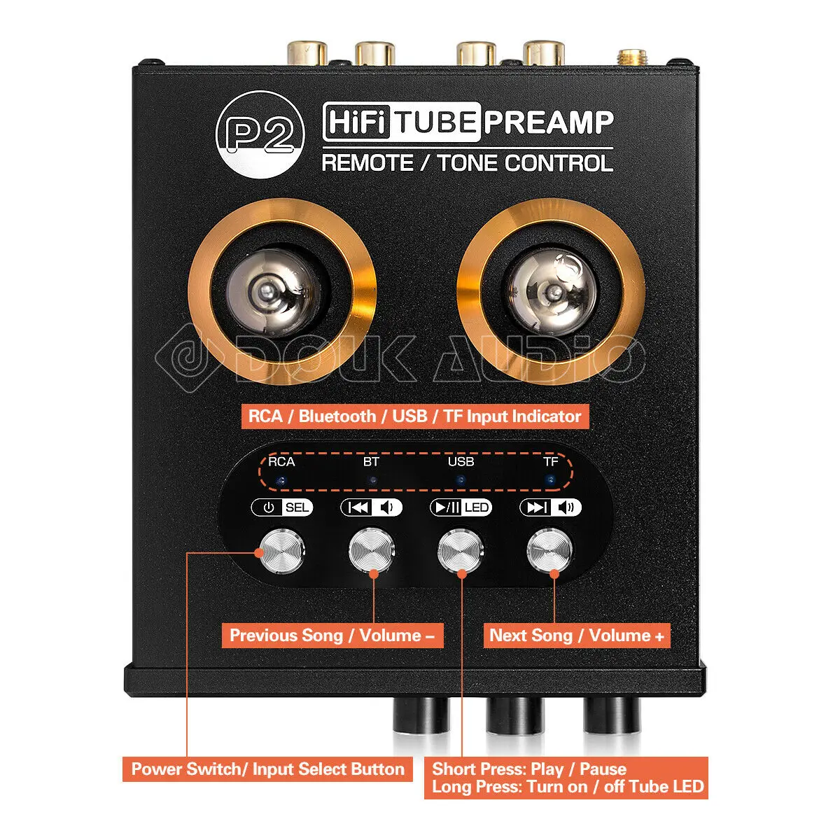 Nobsound Mini Bluetooth 5.0 Vacuum Tube Preamp HiFi Stereo Receiver USB Player Audio Headphone Amplifier