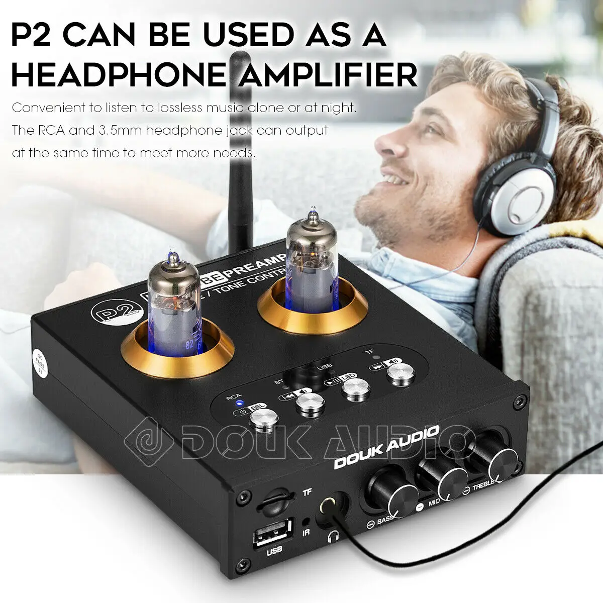 Nobsound Mini Bluetooth 5.0 Vacuum Tube Preamp HiFi Stereo Receiver USB Player Audio Headphone Amplifier