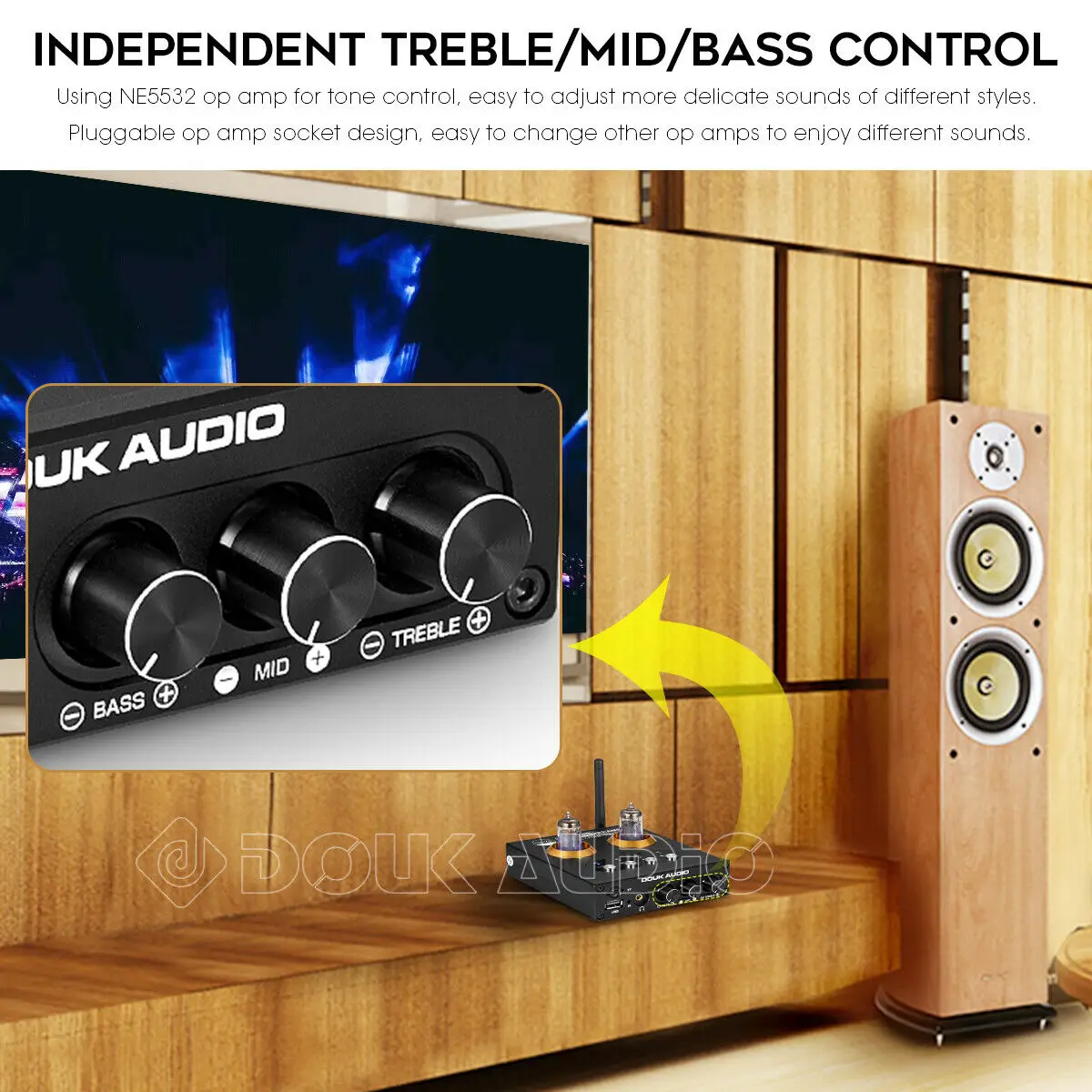 Nobsound Mini Bluetooth 5.0 Vacuum Tube Preamp HiFi Stereo Receiver USB Player Audio Headphone Amplifier