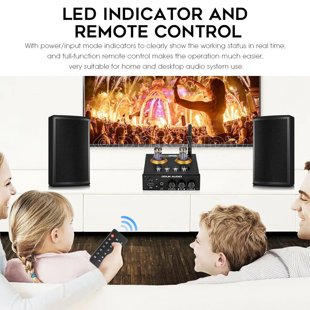 Nobsound Mini Bluetooth 5.0 Vacuum Tube Preamp HiFi Stereo Receiver USB Player Audio Headphone Amplifier