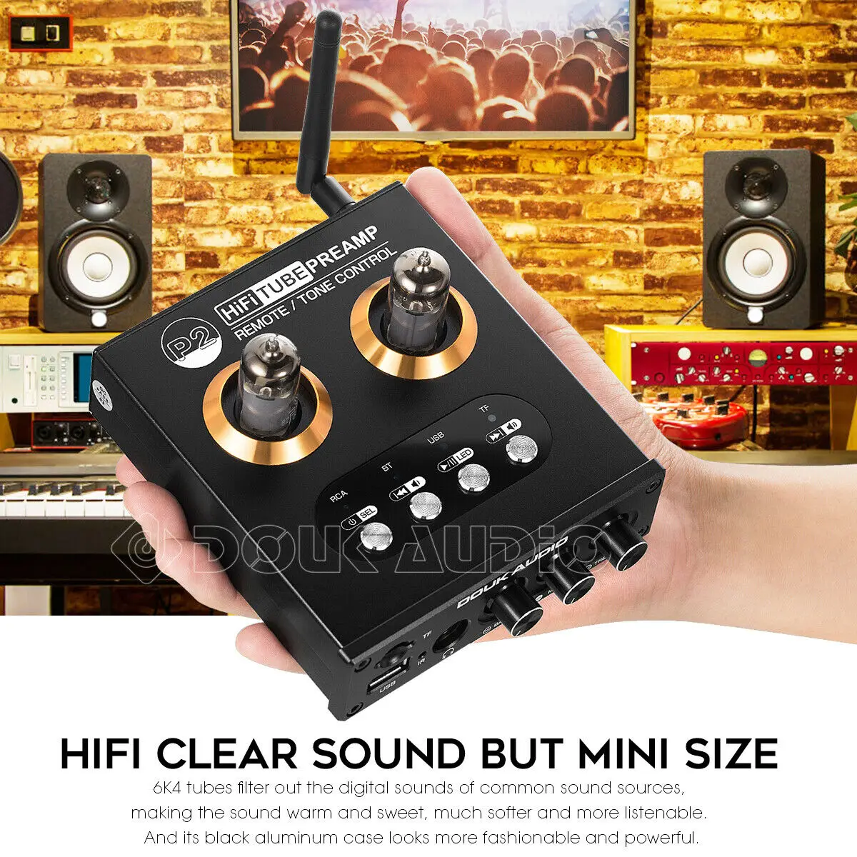 Nobsound Mini Bluetooth 5.0 Vacuum Tube Preamp HiFi Stereo Receiver USB Player Audio Headphone Amplifier